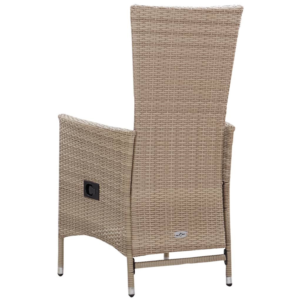 Garten-Liegestühle 2 Stk. mit Auflagen Poly Rattan Schwarz