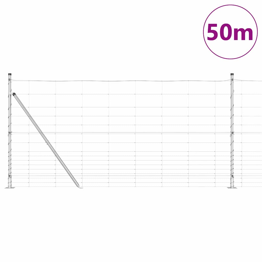Ground Fix Geschweißter Drahtzaun 25 x 0,8 m Silber Netz