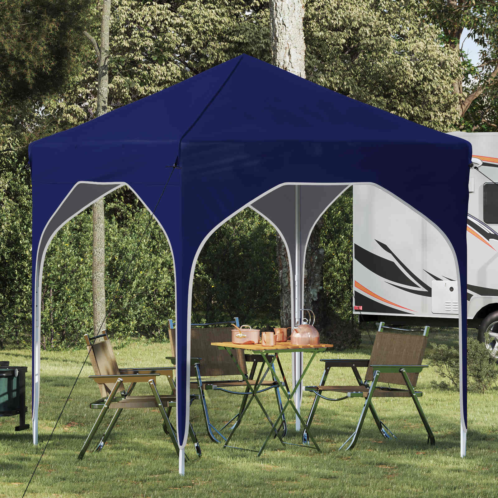 Pop-up Partyzelt 194 x 194 x 245 cm Creme