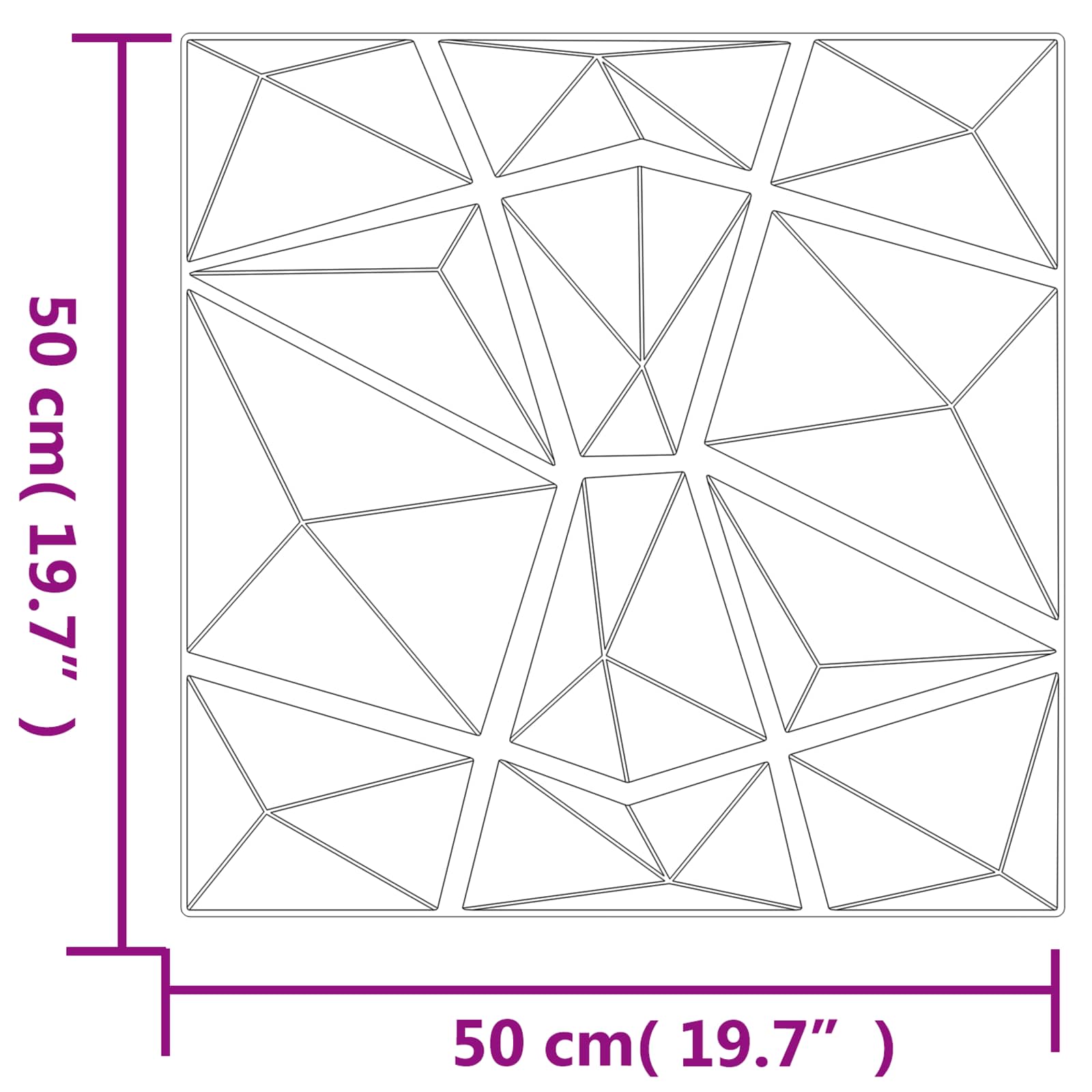 Wandpaneele 12 pcs Diamant Weiß 50 x 50 cm XPS Schaum