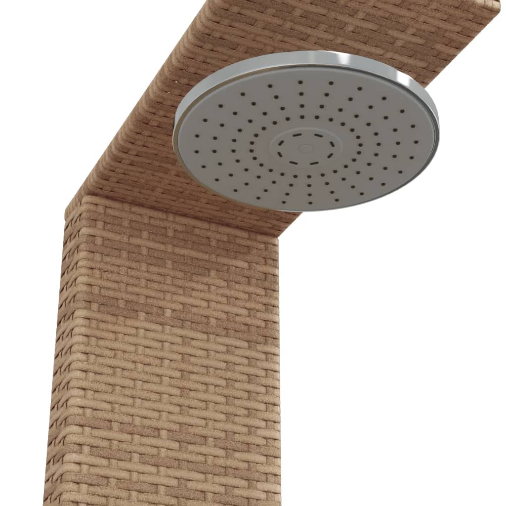 Gartendusche Grau 100x100x241,5 cm Poly Rattan Akazienholz
