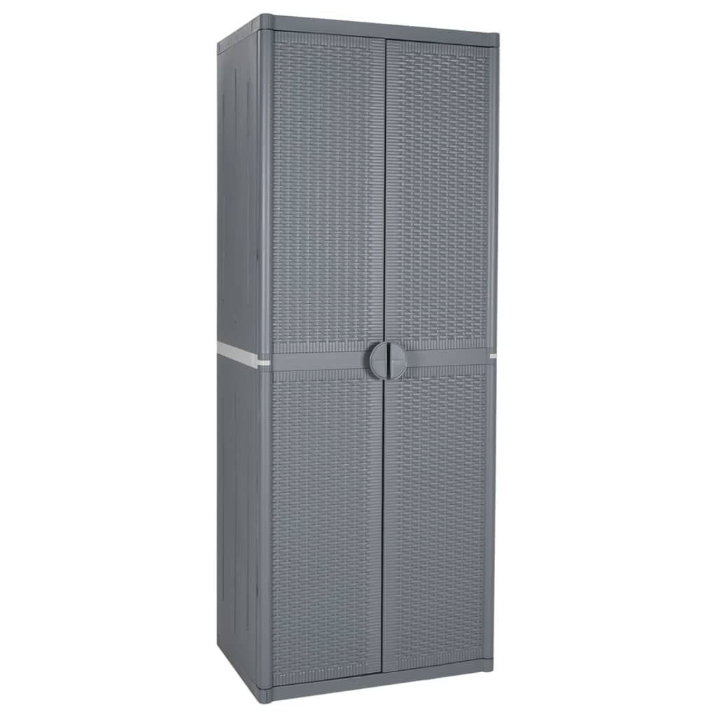 Gartenschrank Schwarz 65x45x88 cm PP Rattan-Optik