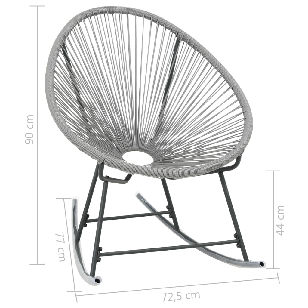 Garten-Schaukelstuhl Schwarz Poly Rattan