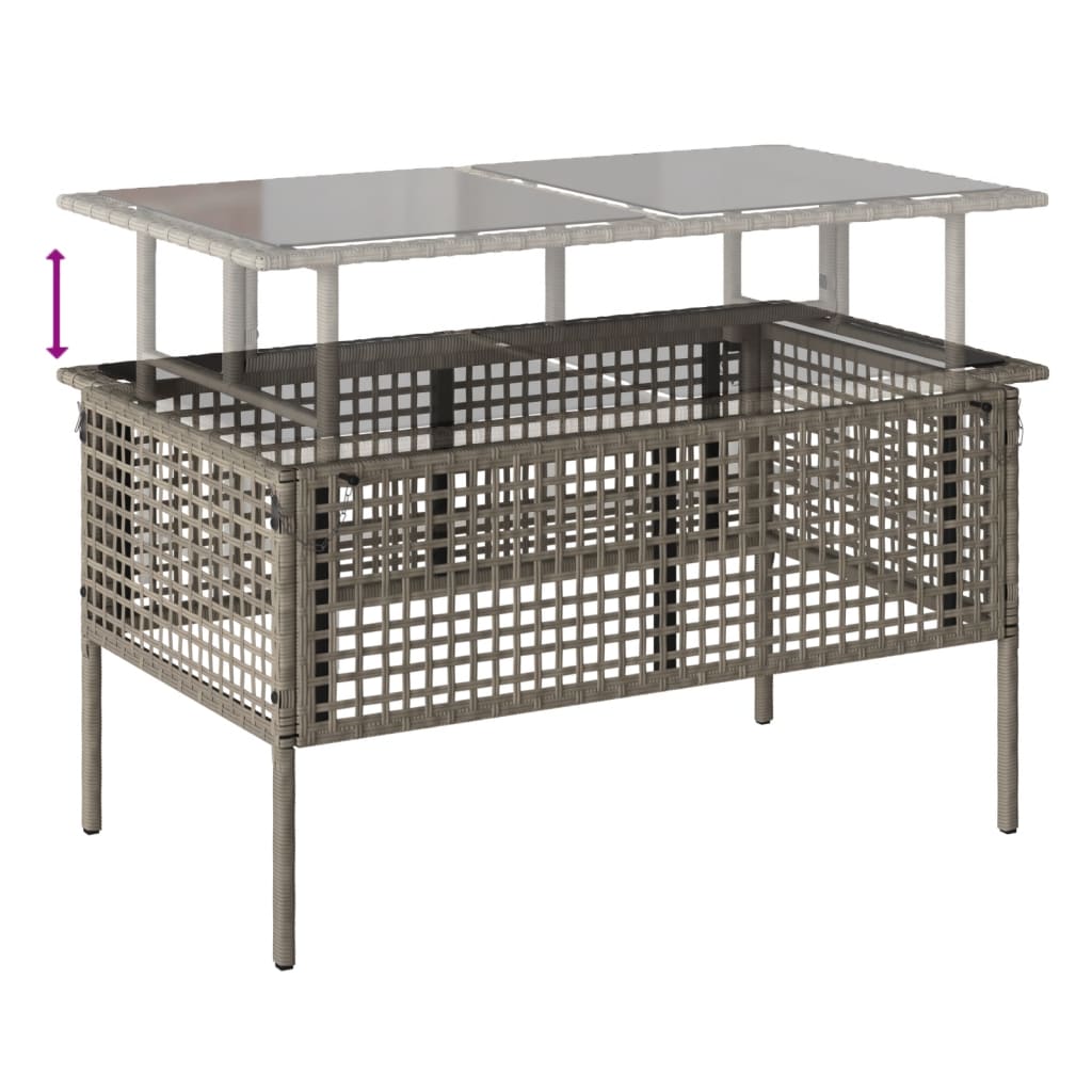 4-tlg. Garten-Sofagarnitur mit Kissen Schwarz Poly Rattan Glas