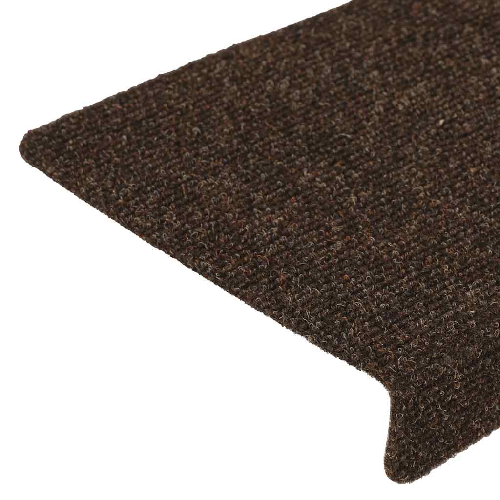 Stufenmatten Selbstklebend 15 Stk. 65x21x4 cm Hellbraun Rechteckiger Rand