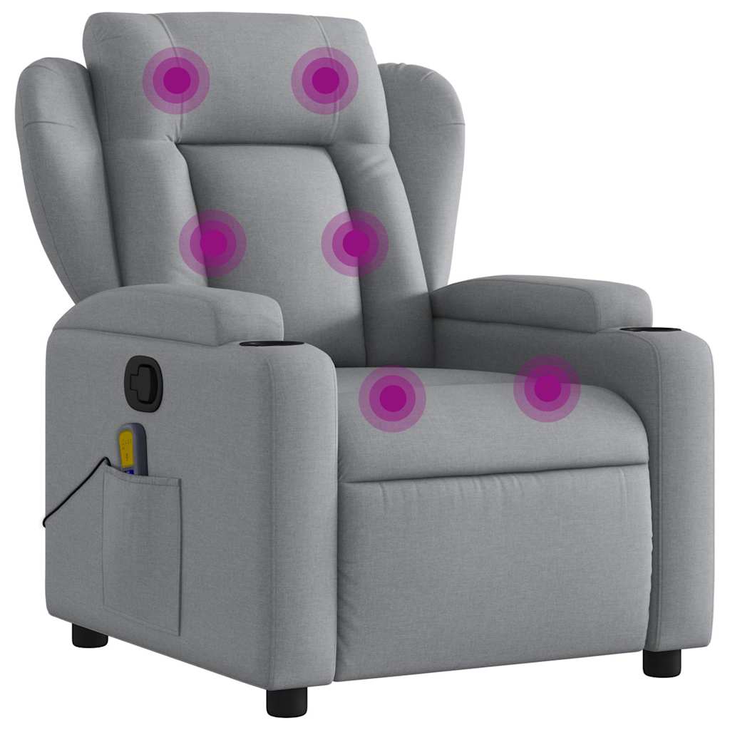 Relaxsessel Elektrisch Hellgrau Stoff
