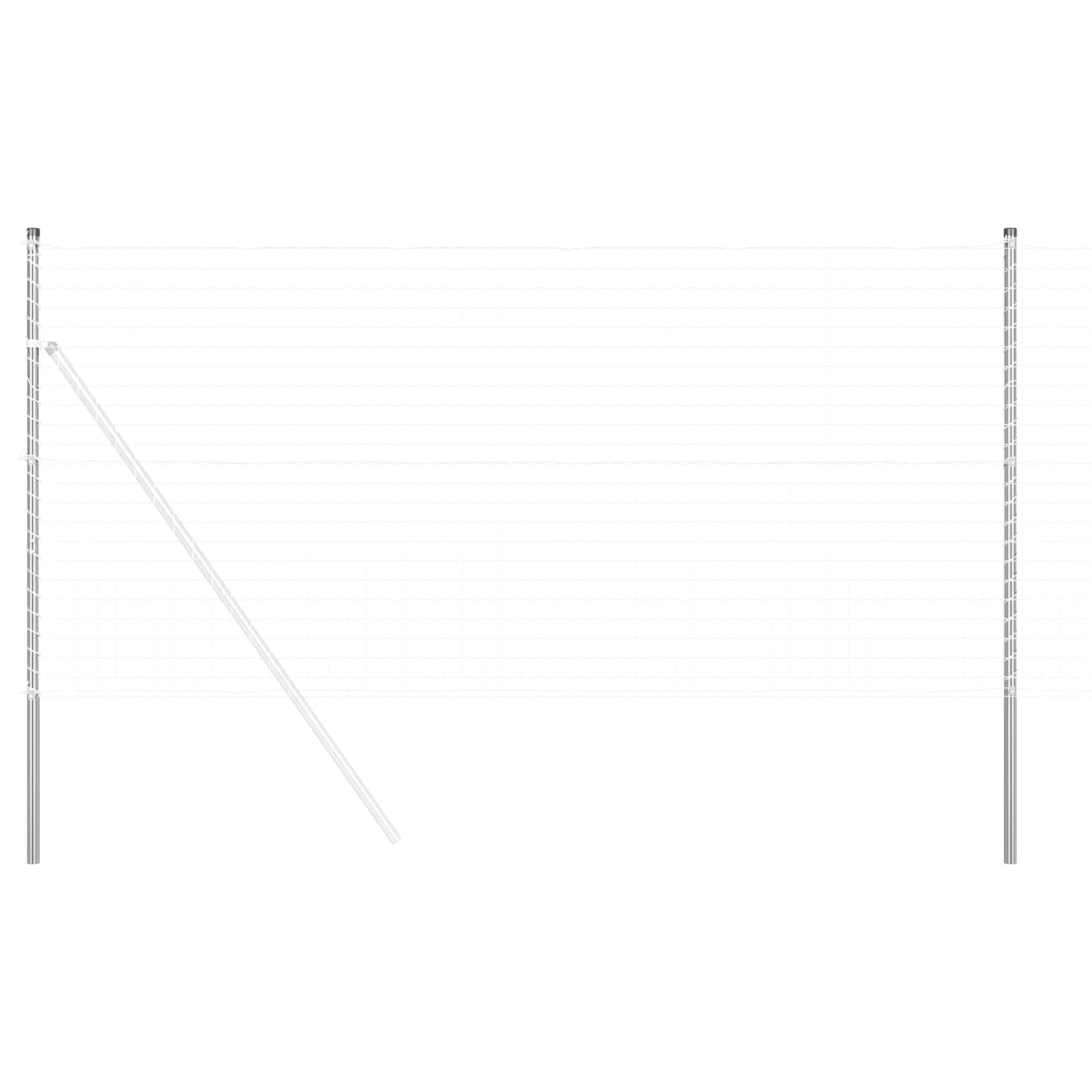 Zaunpfosten 2 pcs Grün 50 cm Pulverbeschichteter Stahl