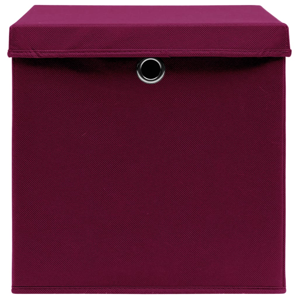 Aufbewahrungsboxen mit Deckeln 10 Stk. 28x28x28 cm Schwarz
