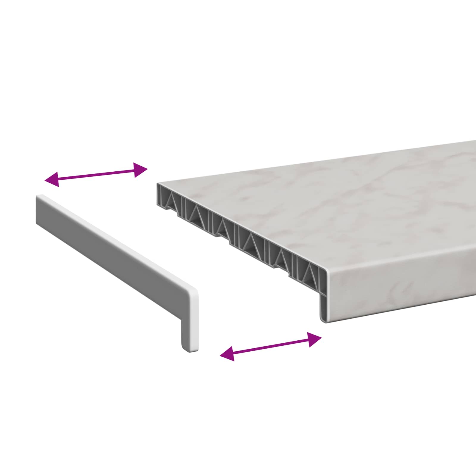 Fensterbank Weiß 60 x 10 x 4,5 cm PVC