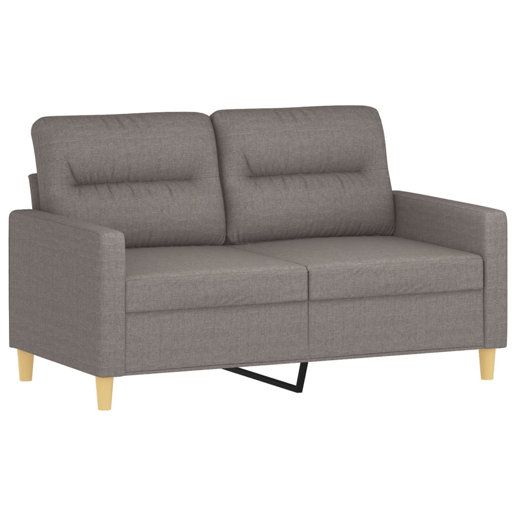 2-Sitzer-Sofa mit Zierkissen Braun 120 cm Stoff