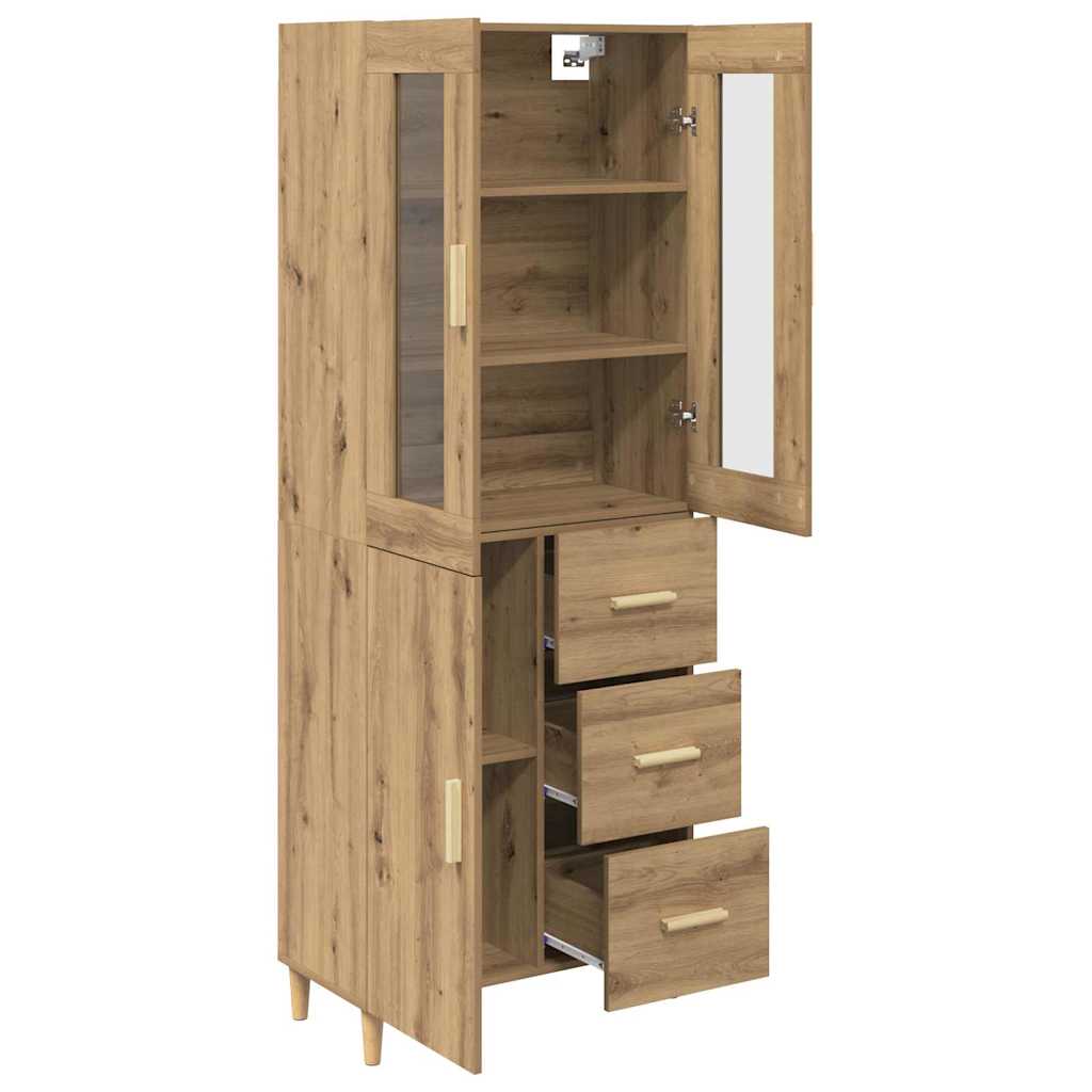 Highboard Altholz 69,5 x 34 x 180 cm Holzwerkstoff
