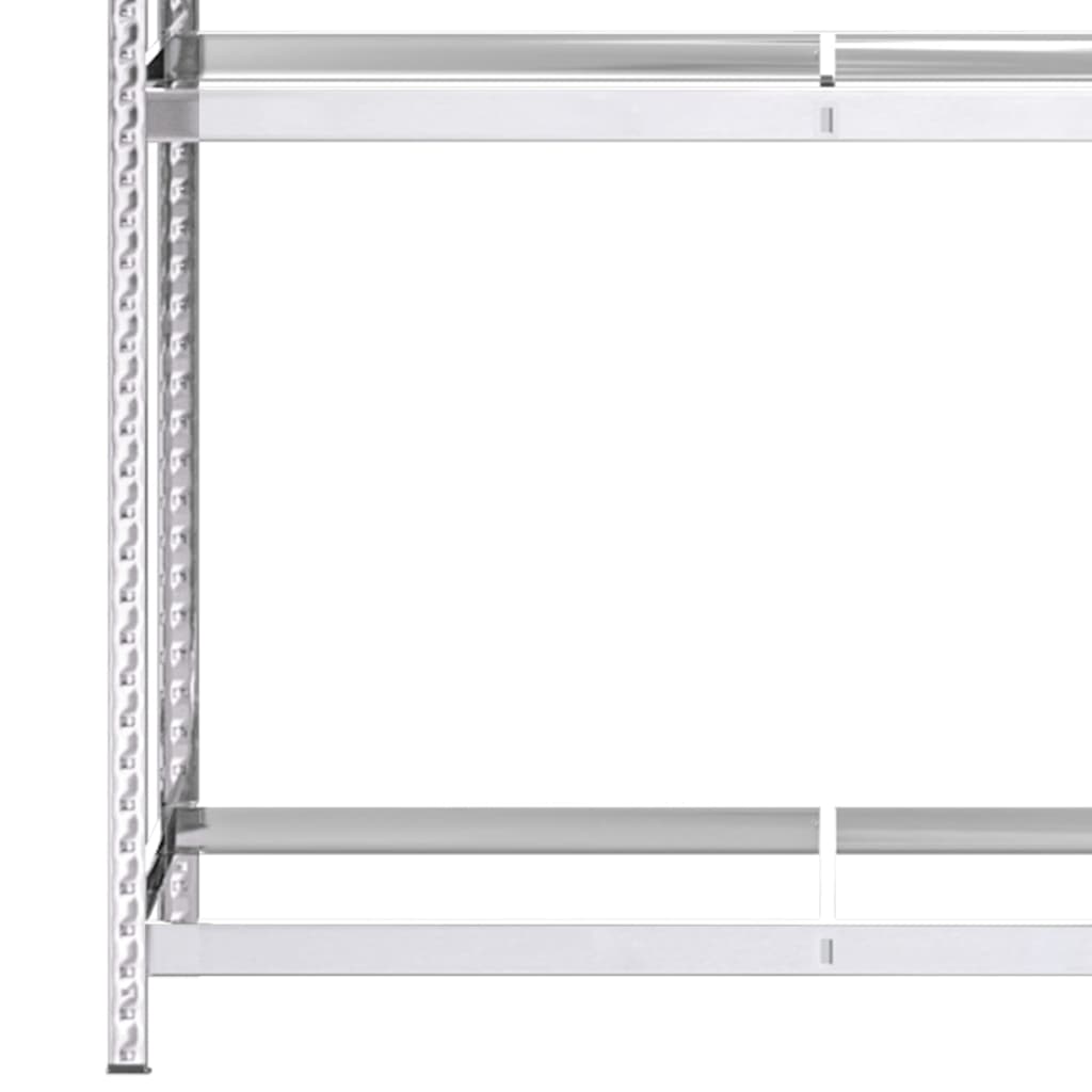 Reifenregale mit 2 Böden 3 Stk. Silbern 110x40x110 cm Stahl