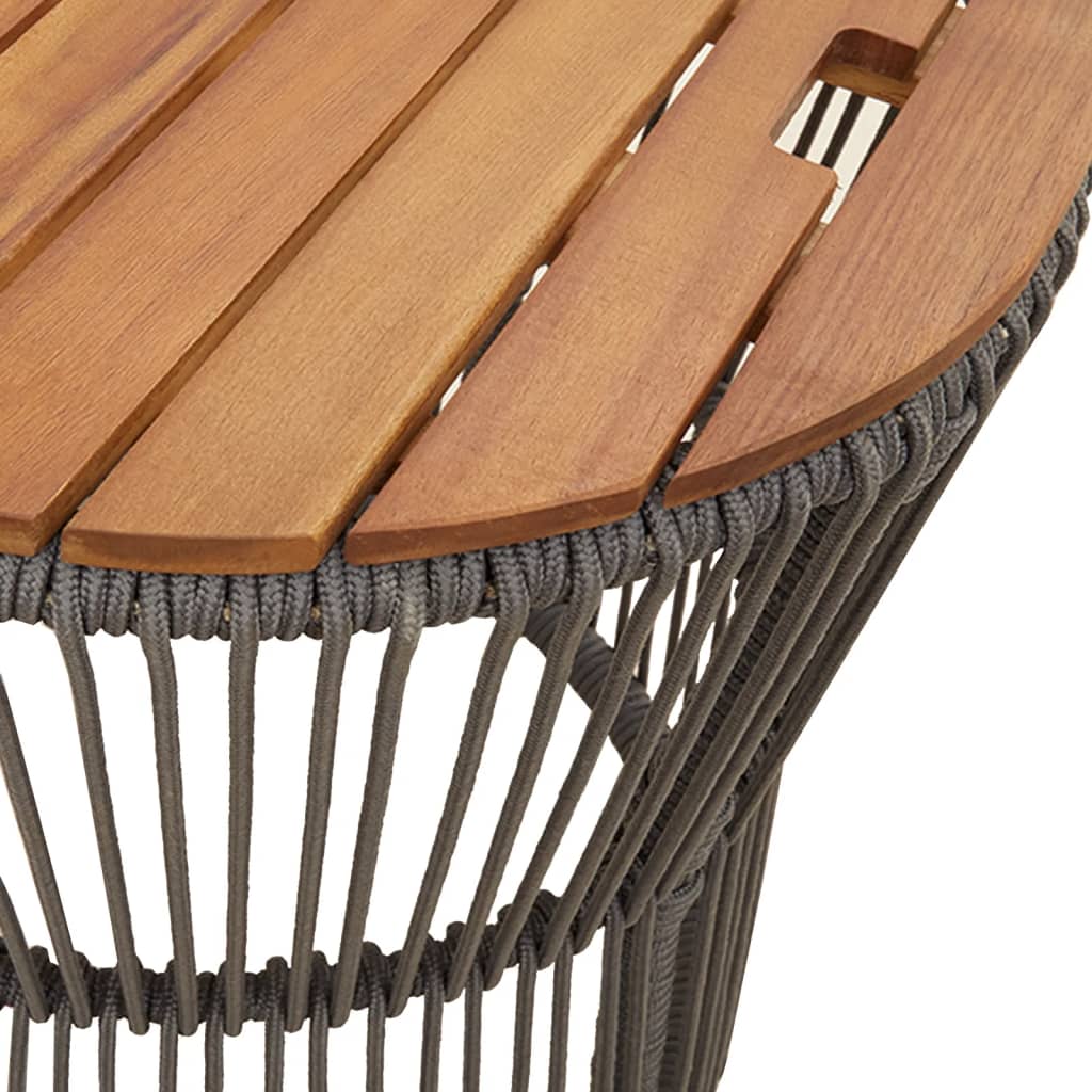 Garten-Beistelltische 2 Stk. mit Holzplatte Schwarz Poly Rattan