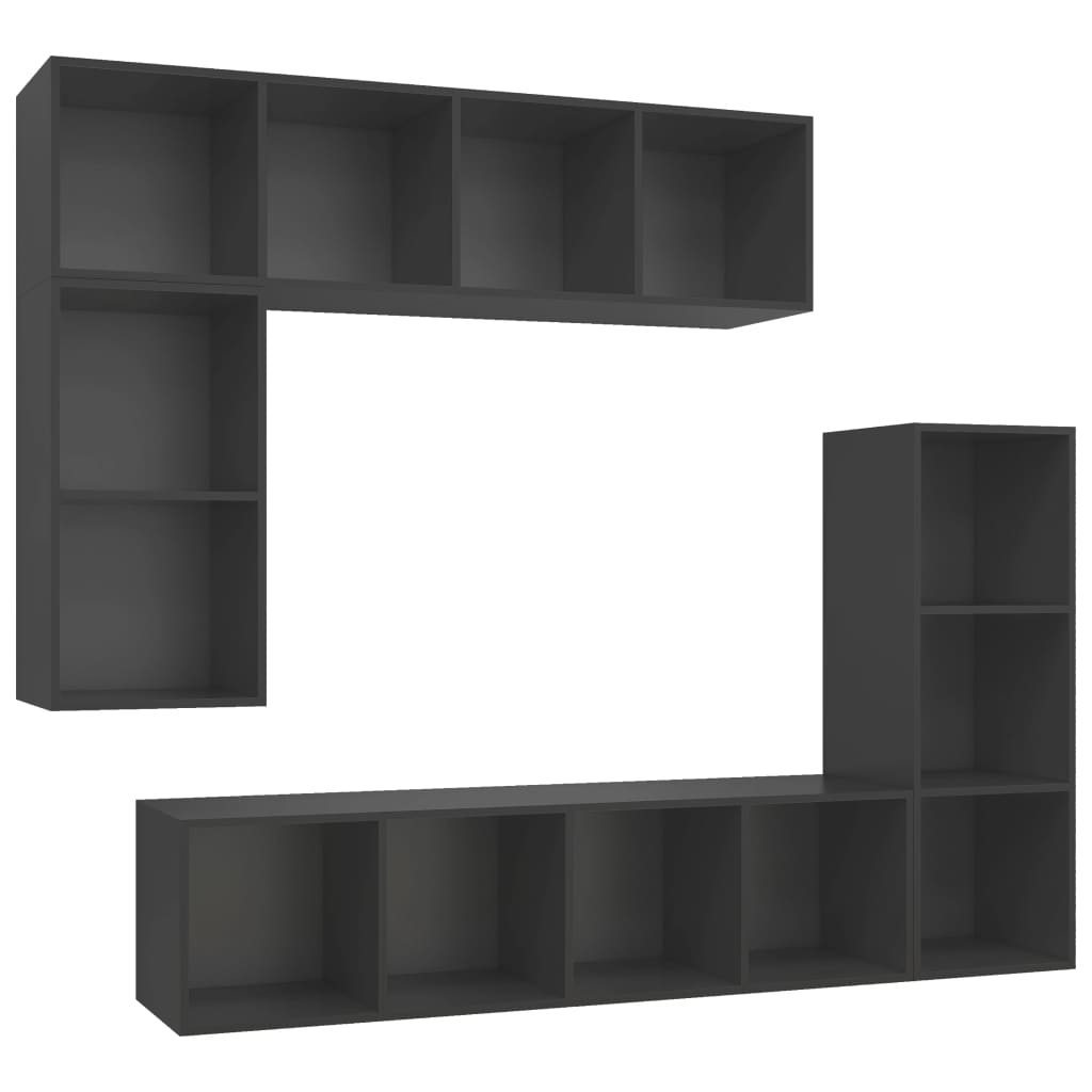 4-tlg. TV-Schrank-Set Weiß Holzwerkstoff