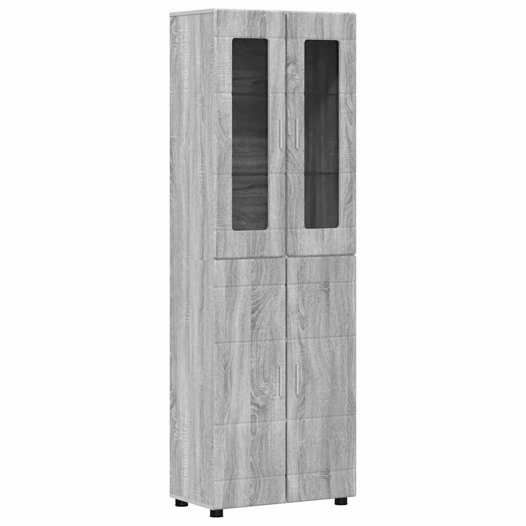Highboard mit Regal FLORIN Weiß 60 x 35 x 182 cm Holzwerkstoff