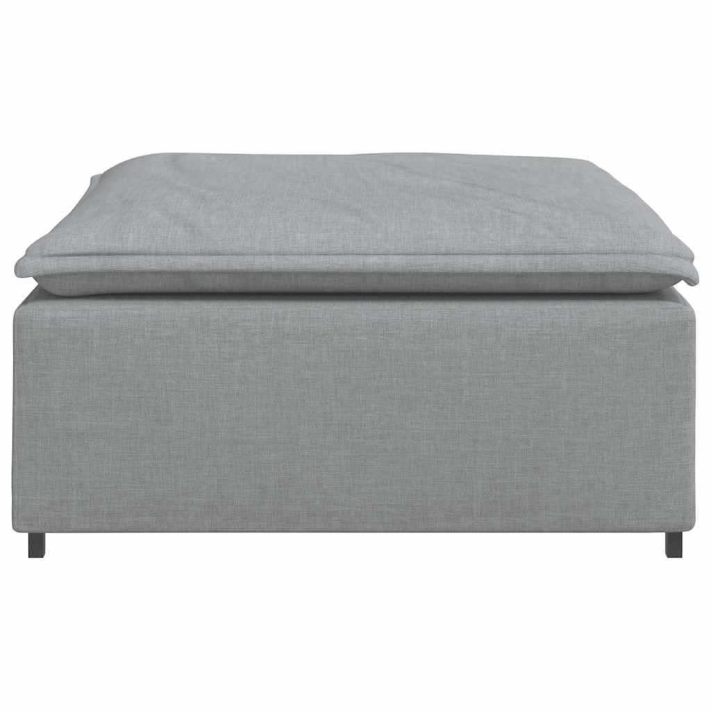 Modulares Sofa Endmodul mit Armlehne Kissen Hellgrau 100 cm