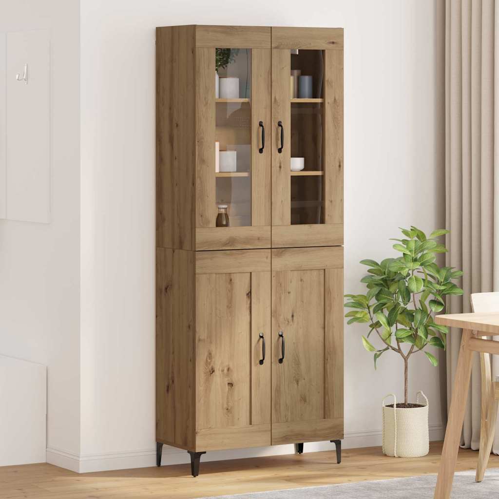 Highboard Altholz 69,5 x 34 x 180 cm Holzwerkstoff