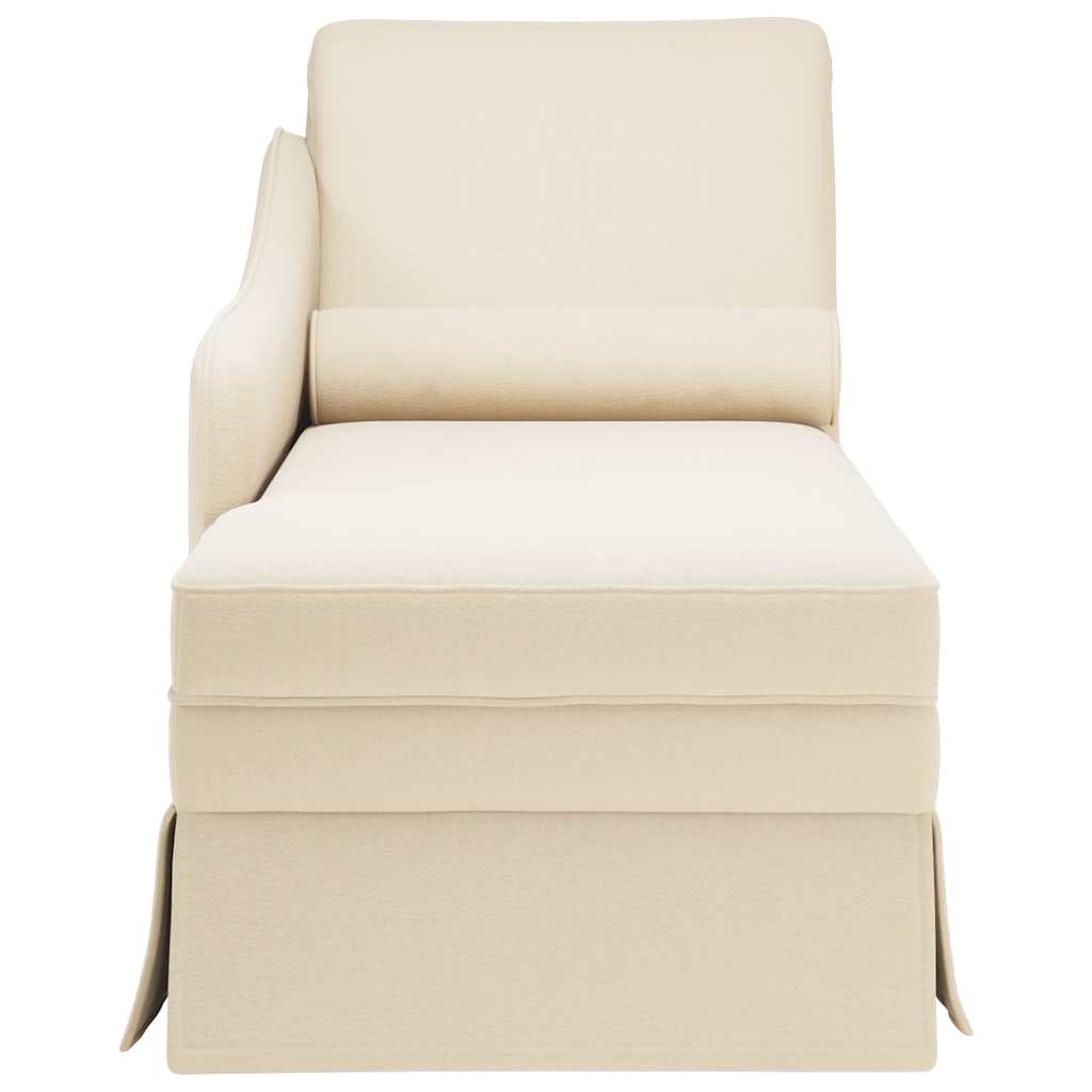 Chaiselongue mit Nackenrolle und Rechter Armlehne Blau Samt