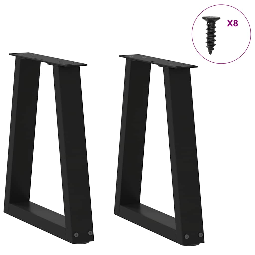 Couchtischbeine V-Form 2 Stück Schwarz 30x(30-31,3) cm Stahl