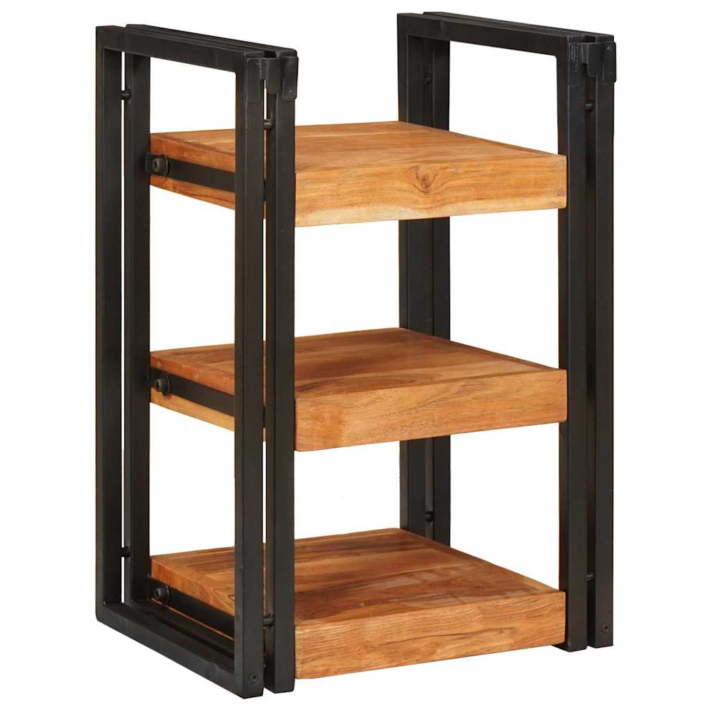 Nachttisch Braun und Schwarz 38 x 33 x 58 cm Massivholz Mango
