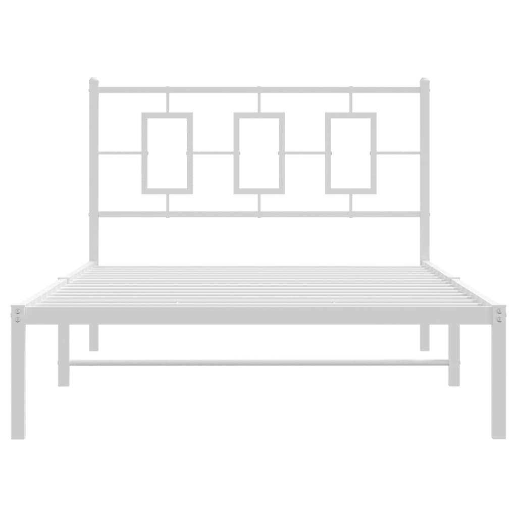 Bettgestell mit Kopf- und Fußteil Metall Weiß 180x200 cm