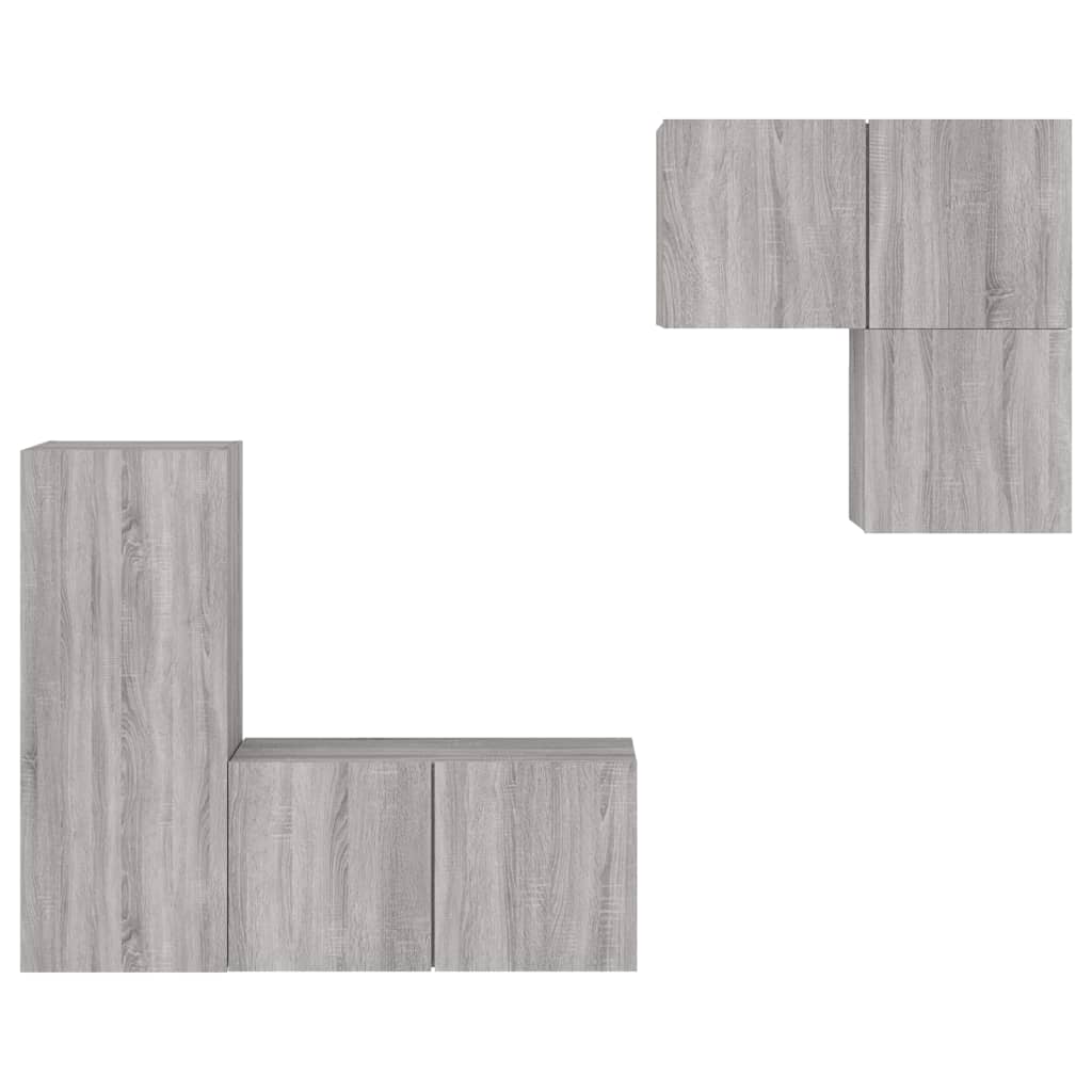 4-tlg. Wohnwand Weiß Holzwerkstoff
