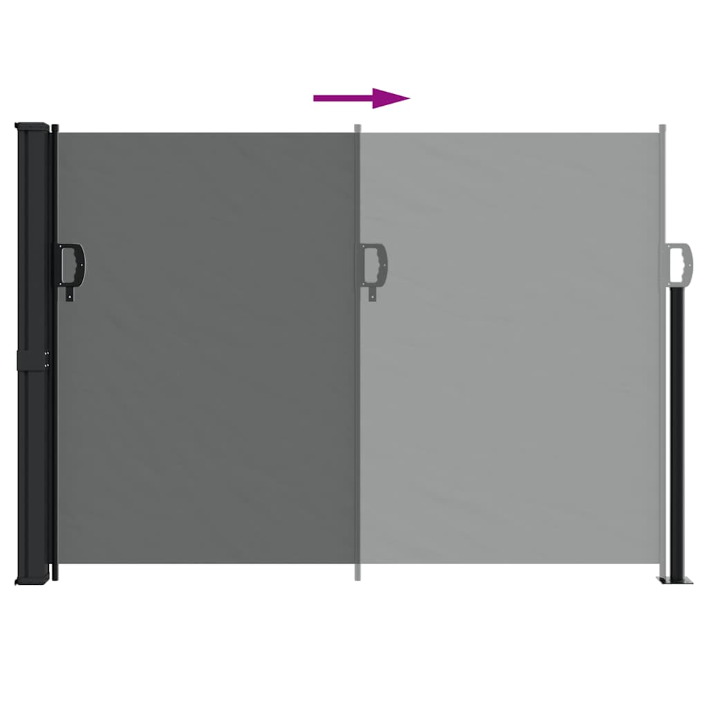 Seitenmarkise Ausziehbar Schwarz 100x300 cm