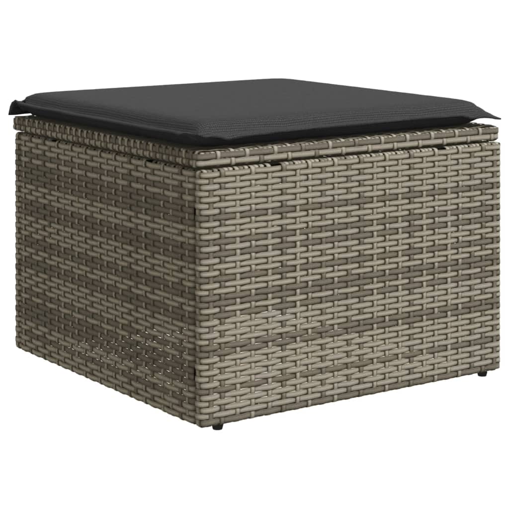 12-tlg. Garten-Sofagarnitur mit Kissen Schwarz Poly Rattan