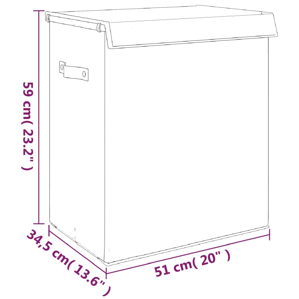 Faltbarer Wäschekorb Grau 26 x 34,5 x 59,5cm Leinenimitat Stoff