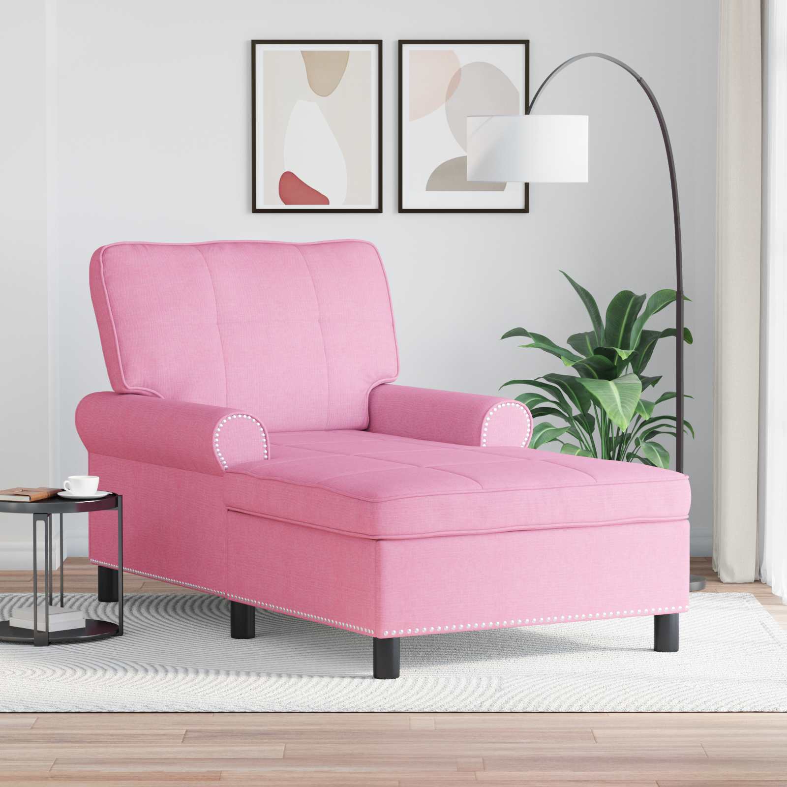 Lounge-Liege mit Kissen Hellgrau 91 x 157 x 91 cm Stoff