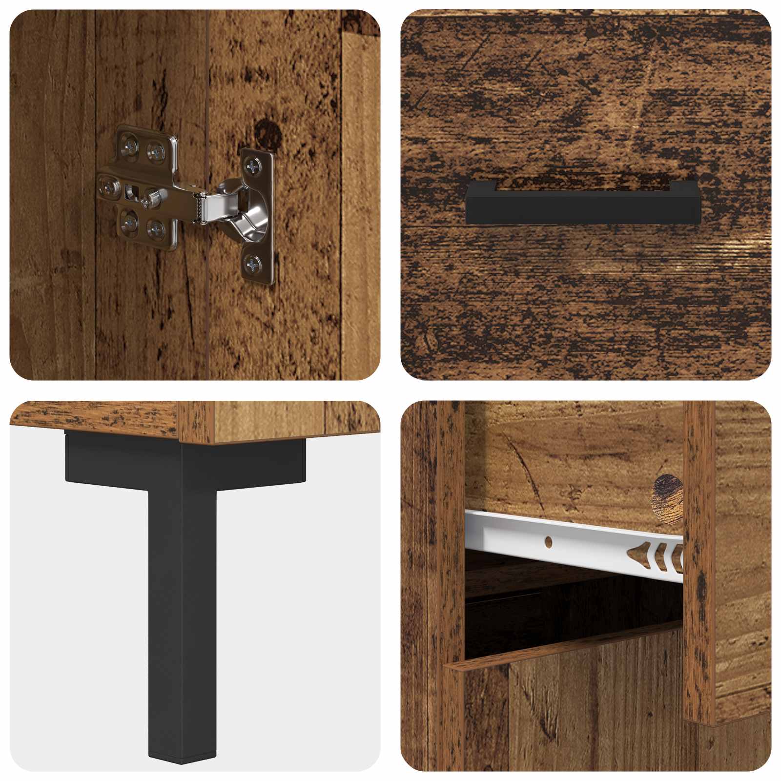 Highboard Betongrau 69,5x34x180 cm Holzwerkstoff
