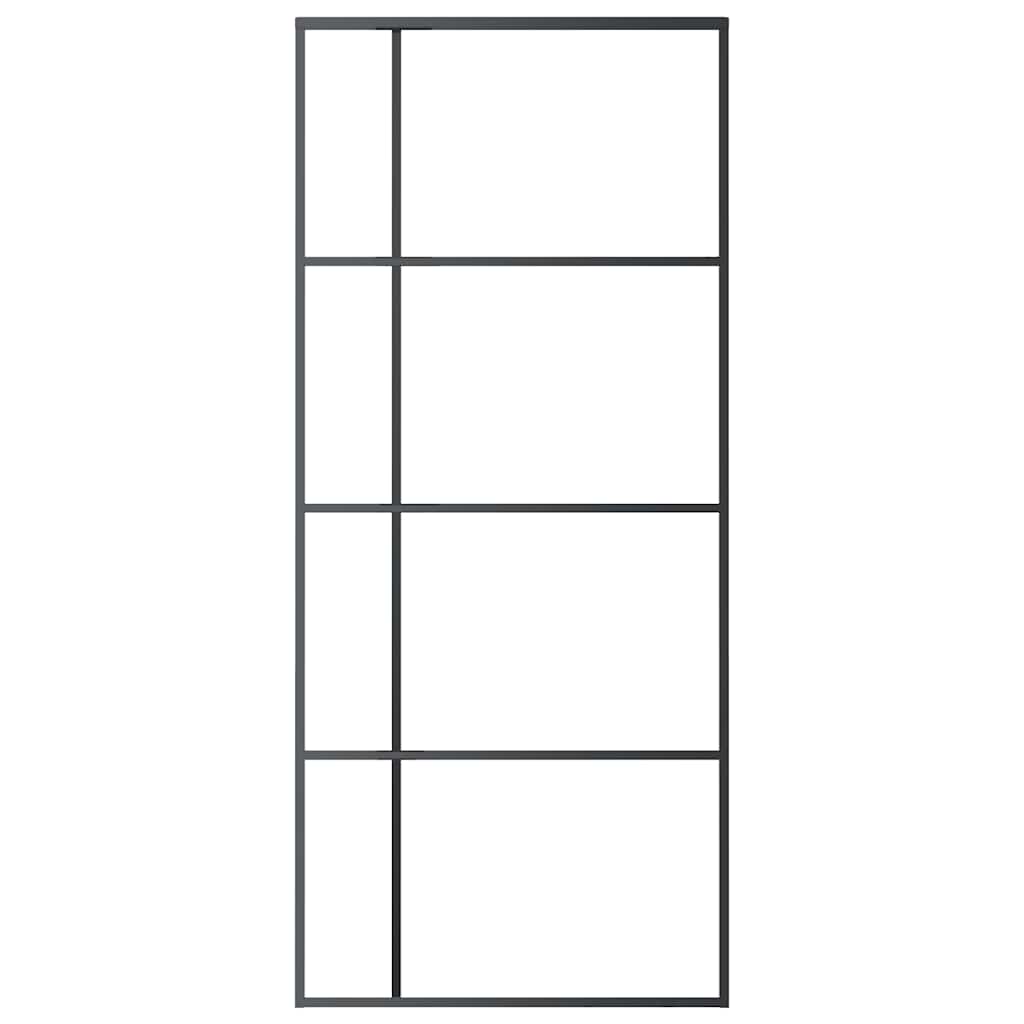 Schiebetür ESG-Glas und Aluminium 76x205 cm Schwarz