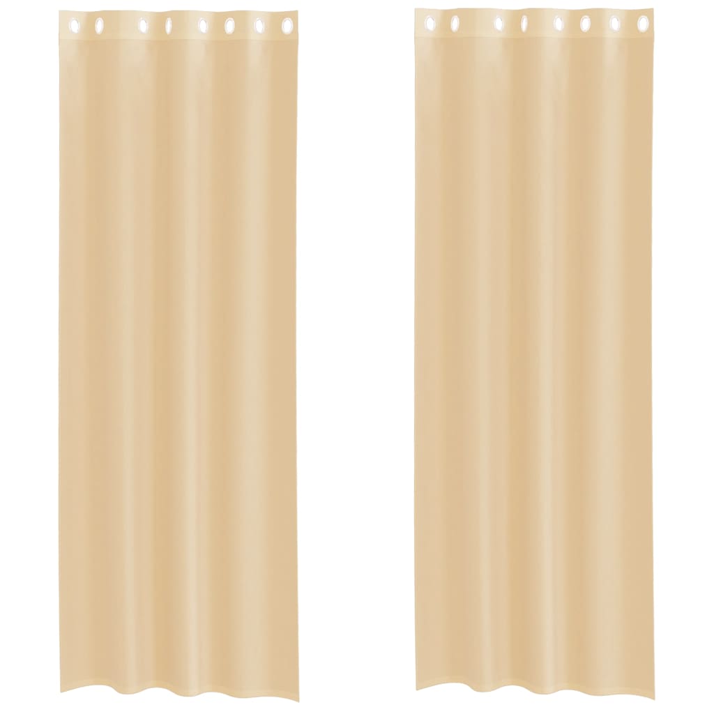 Voile Vorhänge mit Ösen 2 Stk. Apfelgrün 140x140 cm