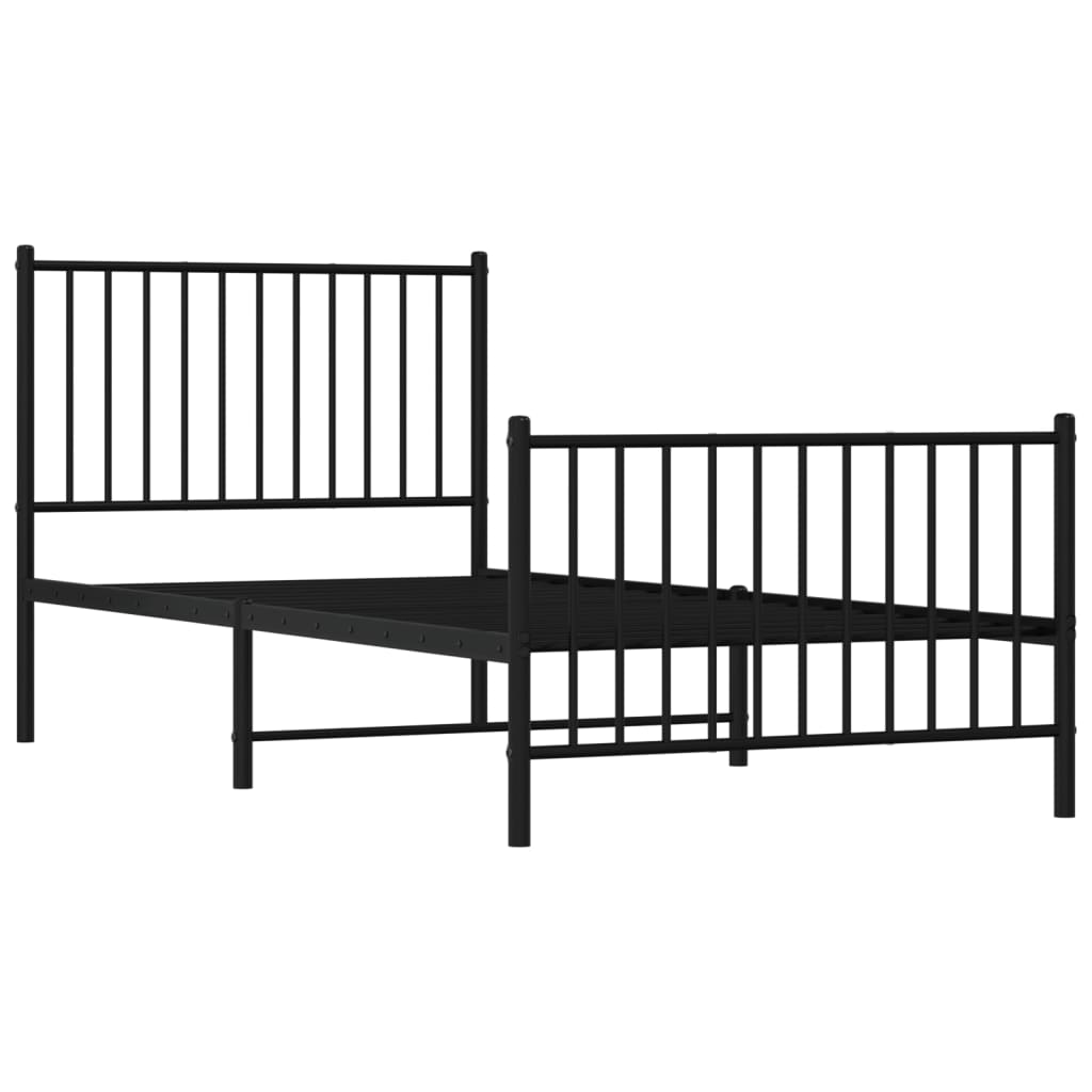 Bettgestell Metall Schwarz 75x190 cm
