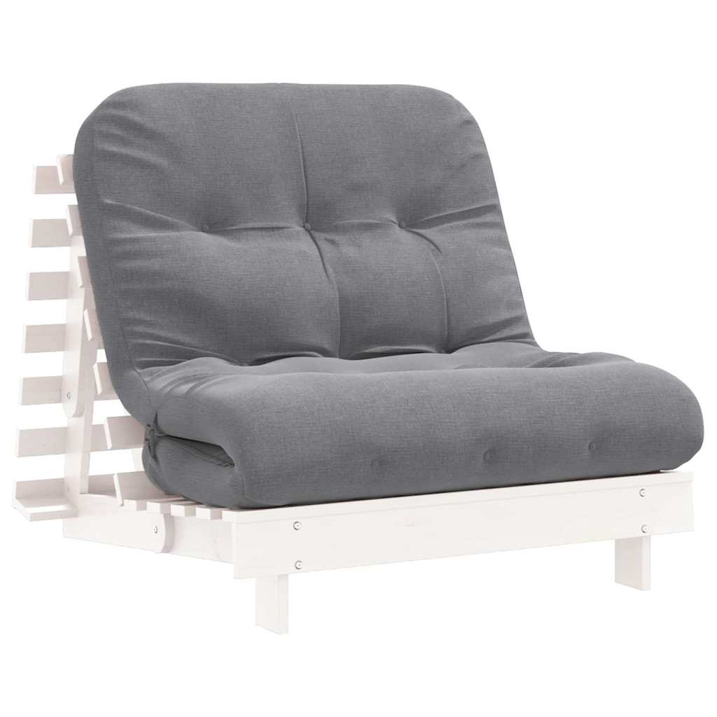 Futon Schlafsofa mit Matratze Braun 70x206x11 Massivholz Kiefer