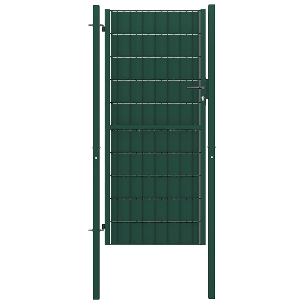 Zauntor aus PVC und Stahl 100 x 81 cm Grün
