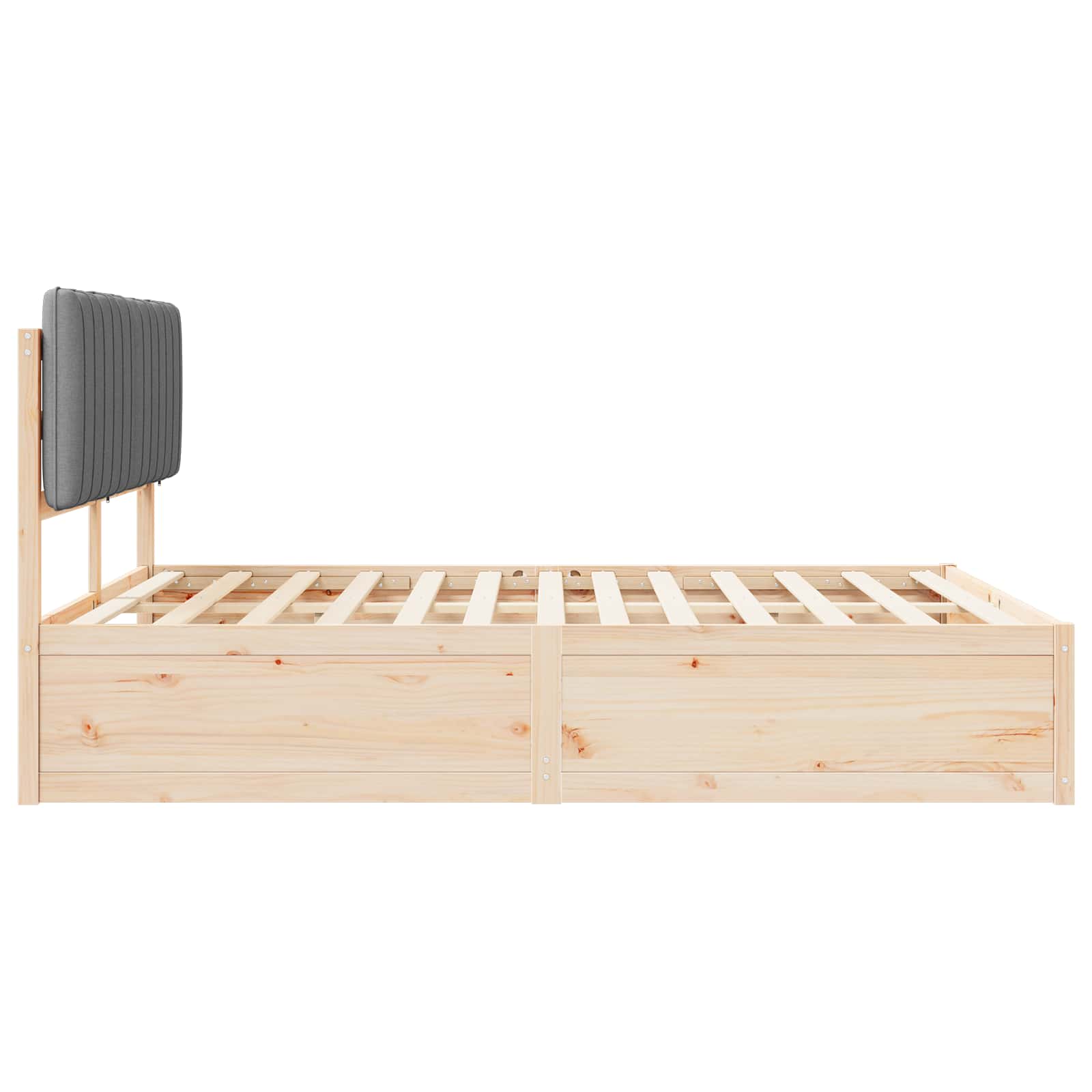 Bettgestell mit gepolstertem Kopfteil Hellgrau 200 x 200 cm
