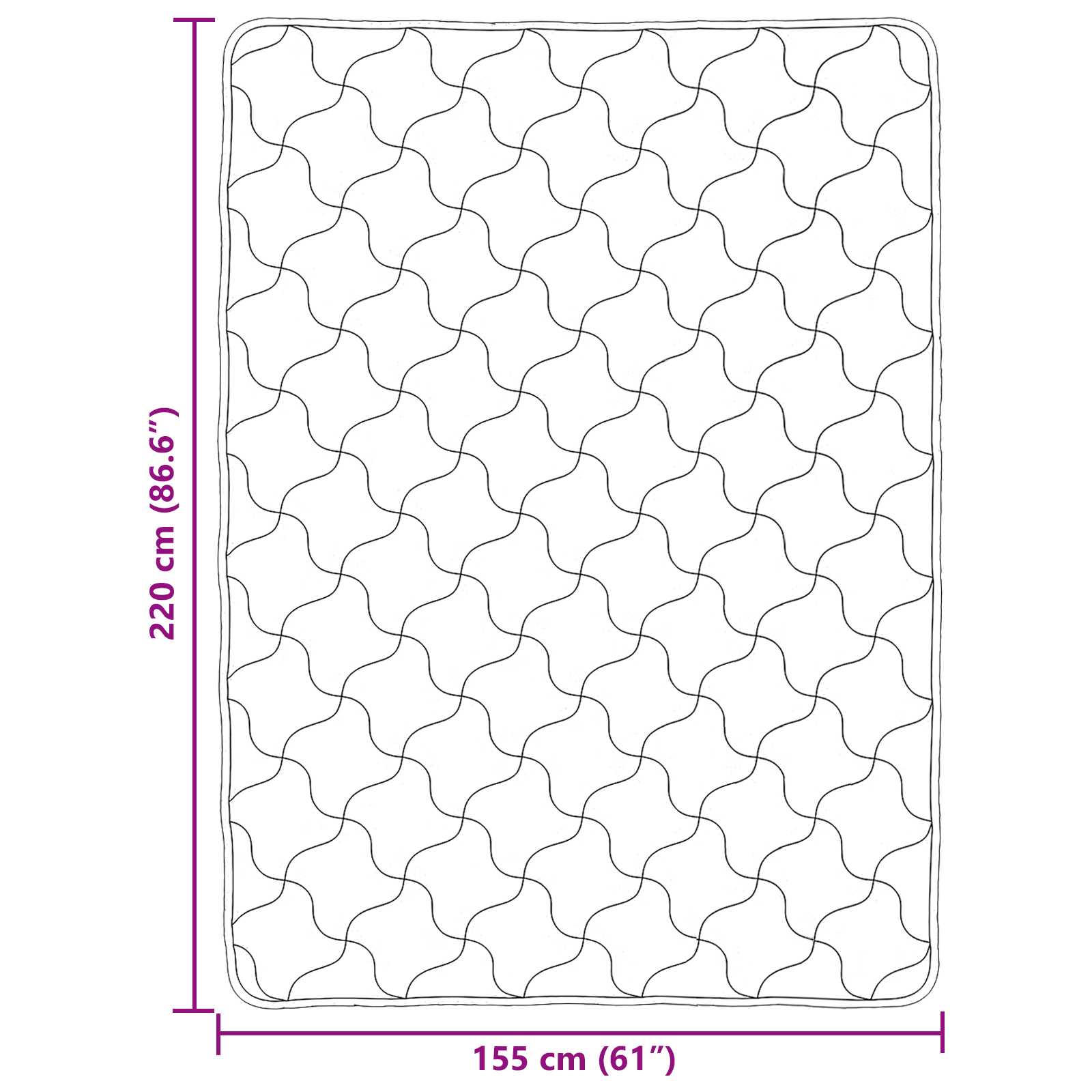 Winterbettdecke Gepolstert Anthrazit 135 x 200 cm