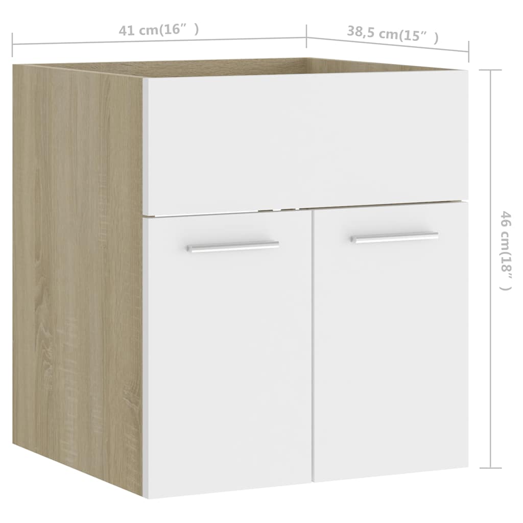 2-tlg. Badmöbel-Set Weiß Holzwerkstoff