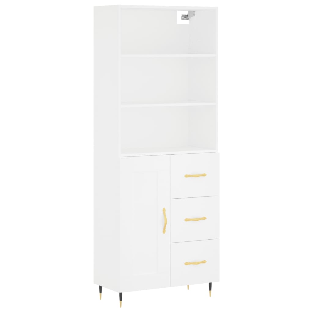 Highboard Betongrau 69,5x34x180 cm Holzwerkstoff