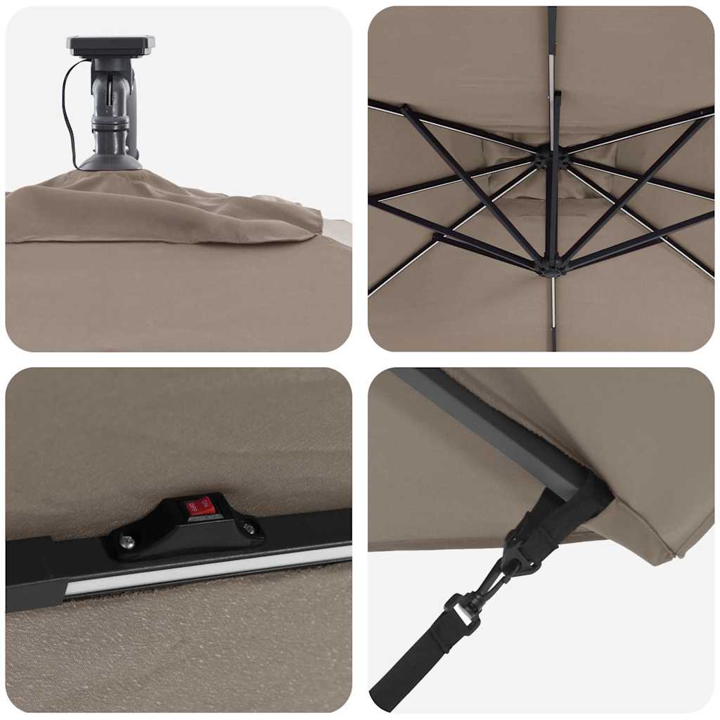 Sonnenschirm Sand 249 x 249 x 250 cm Polyester und Aluminium