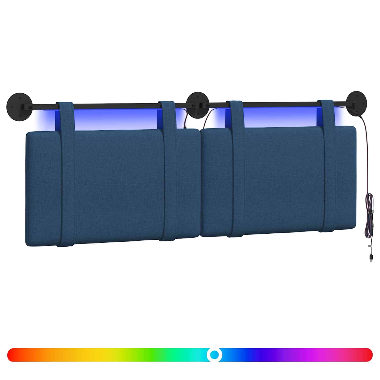Hängendes Kopfteil Mit LED Licht Wolkengrau Stoff