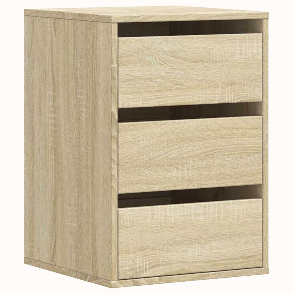 Schubladenschrank Schwarz Eichen-Optik 41 x 40 x 58 cm