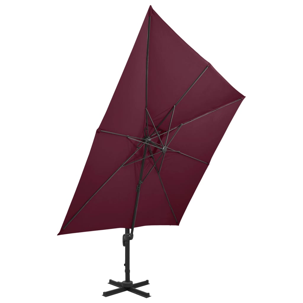 Ampelschirm mit Doppeldach 300 x 300 cm Sand