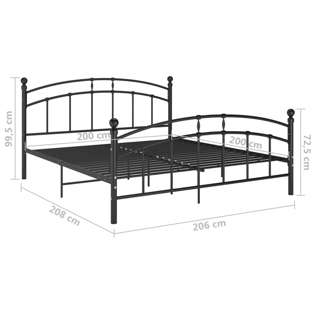 Bettgestell Grau Metall 90x200 cm