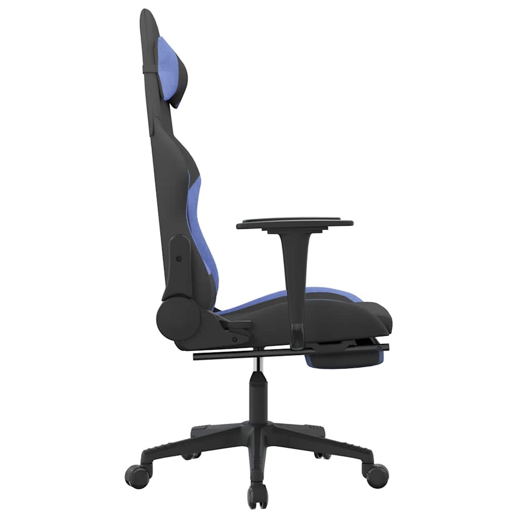 Gaming-Stuhl mit Massagefunktion Schwarz und Creme Stoff
