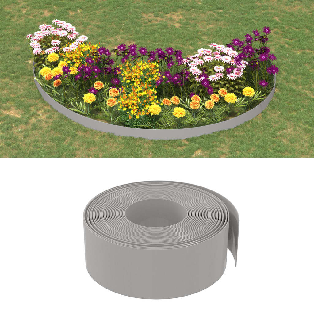 Gartenumrandung 25 m 10 cm PE Grau