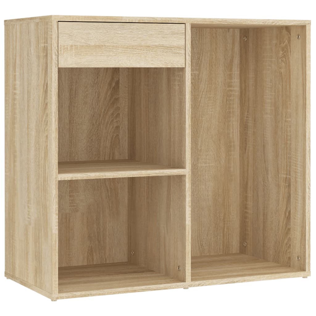 LED-Schminktisch mit 2 Schränken Weiß Holzwerkstoff