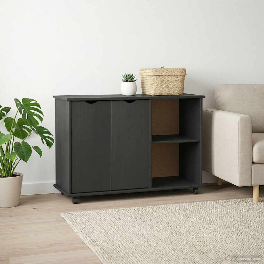 Rollschrank Honigbraun 100 x 39 x 65,5 cm Massivholz Kiefer