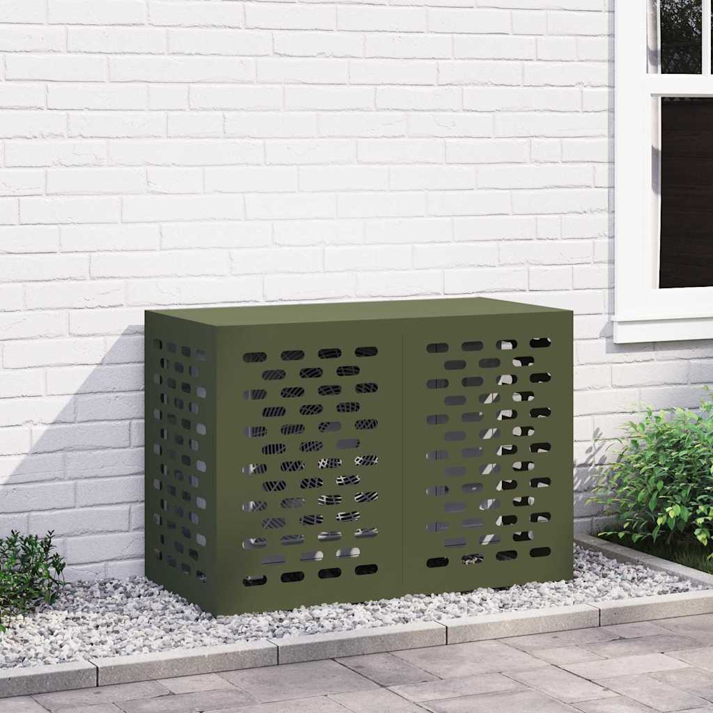 Klimaanlagenabdeckung Schwarz 90 x 40 x 60 cm Stahl
